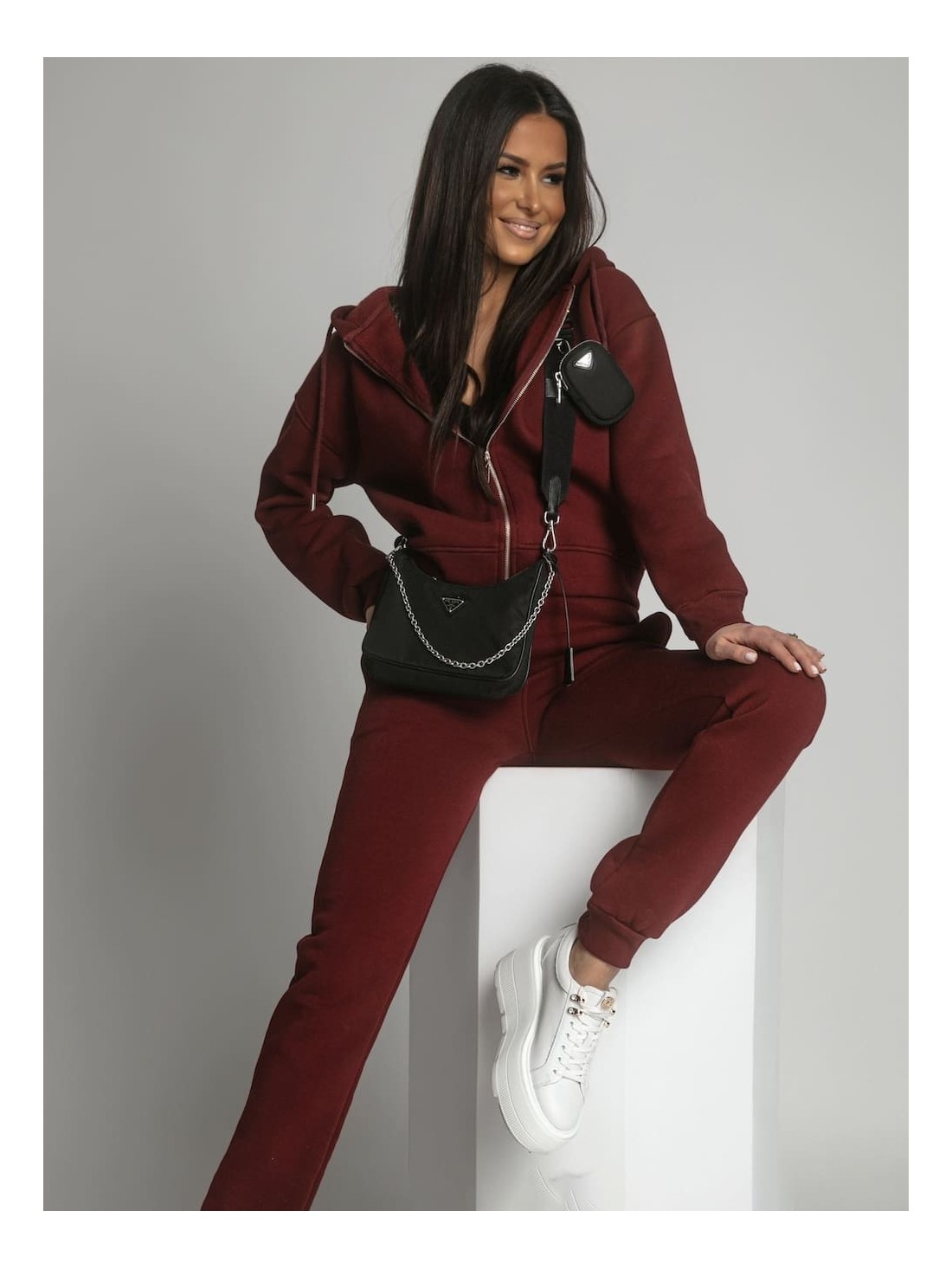 Women\'s burgundy insulated tracksuit set FI761 - Online store - Boutique